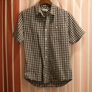 Folk Clothing Short Sleeve Shirt - Size 3 (Small/Medium) - Gingham Check